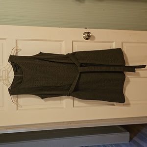 Banana Republic Factory Olive Green Eyelet Sleeveless Shift Dress Women's Size 8